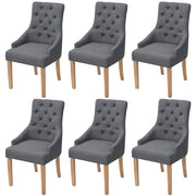 Eetkamerstoelen 6 st donkergrijs stof