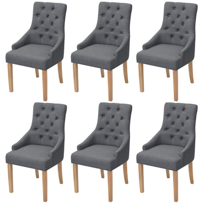 Eetkamerstoelen Stof 6 Donkergrijs
