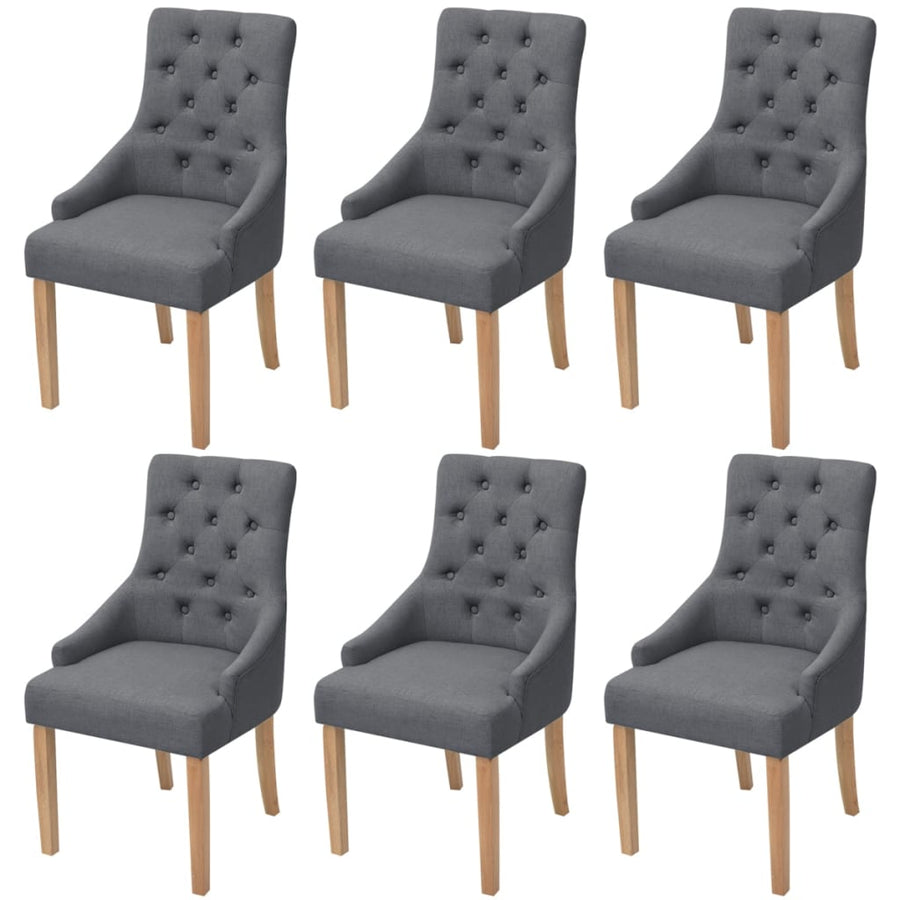 Eetkamerstoelen Stof 6 Donkergrijs