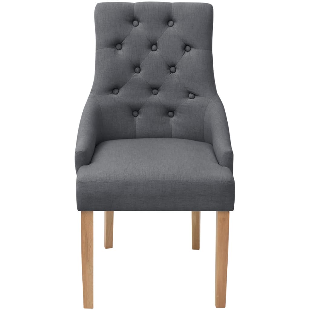 Eetkamerstoelen Stof 6 Donkergrijs