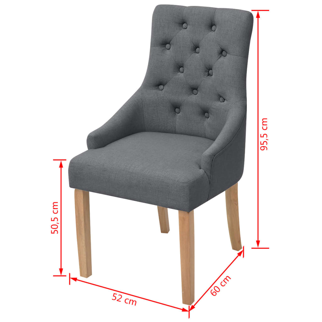 Eetkamerstoelen Stof 6 Donkergrijs