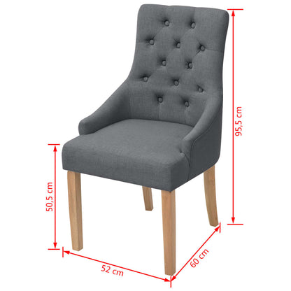 Eetkamerstoelen Stof 6 Donkergrijs