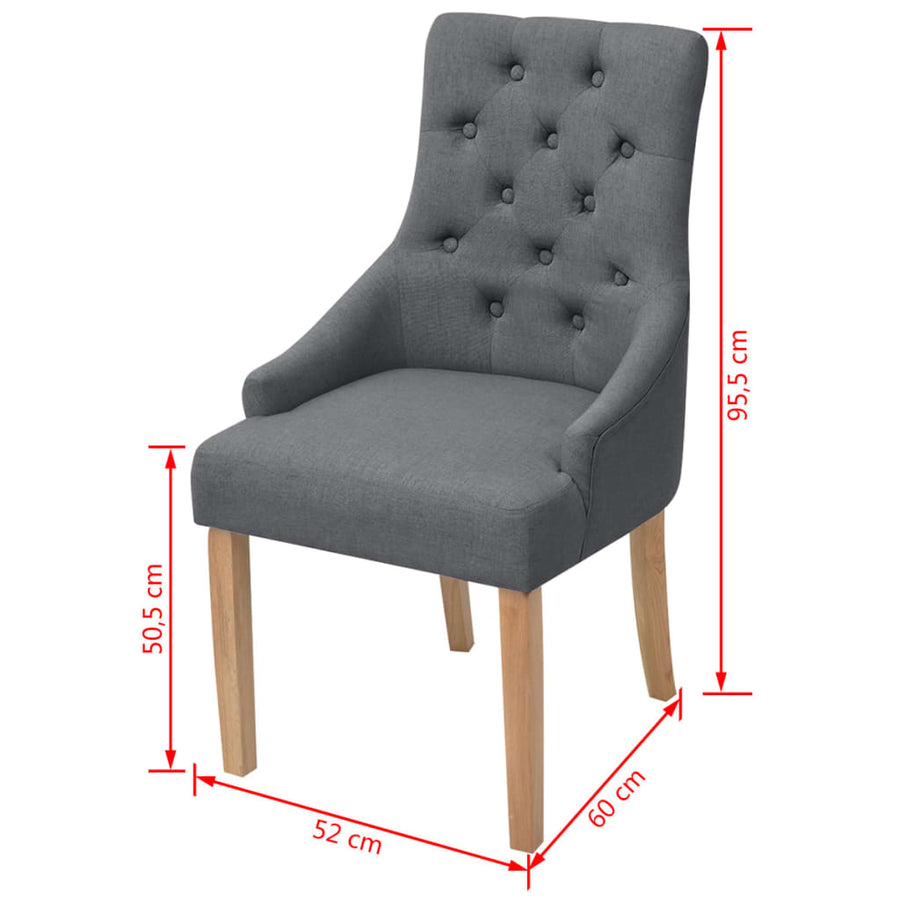 Eetkamerstoelen Stof 6 Donkergrijs
