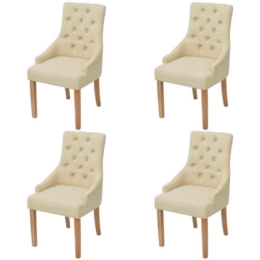 Eetkamerstoelen Stof 4 Crème