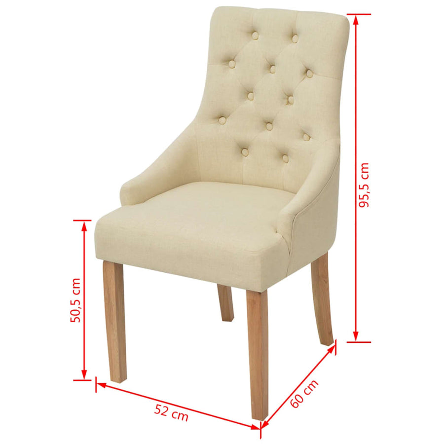 Eetkamerstoelen Stof 4 Crème