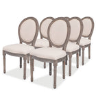 Eetkamerstoelen 6 st linnen crèmekleurig 50x56x95.5 cm