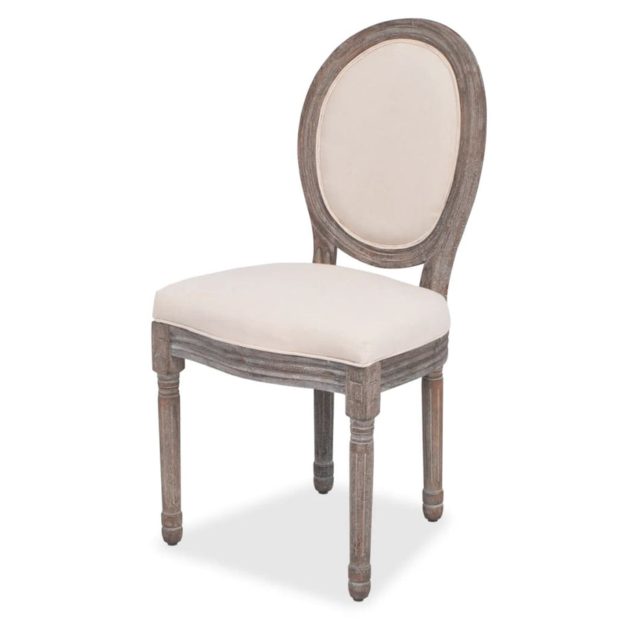 Eetkamerstoelen Stof Crème 6 Linnen