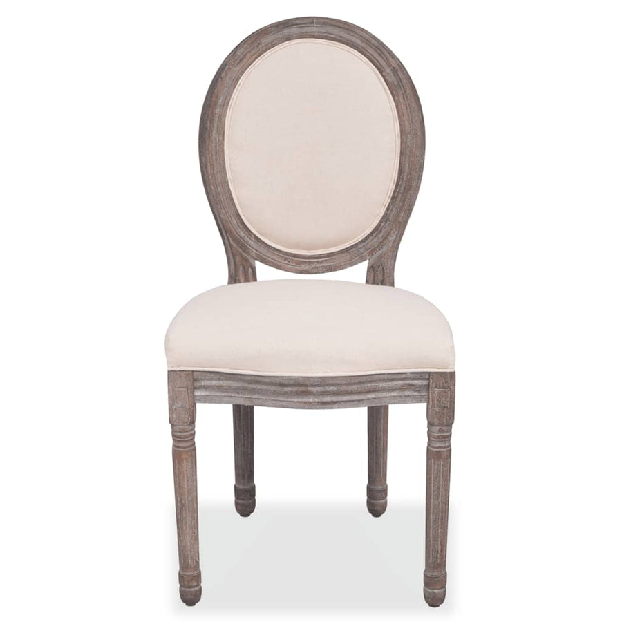 Eetkamerstoelen Stof Crème 6 Linnen