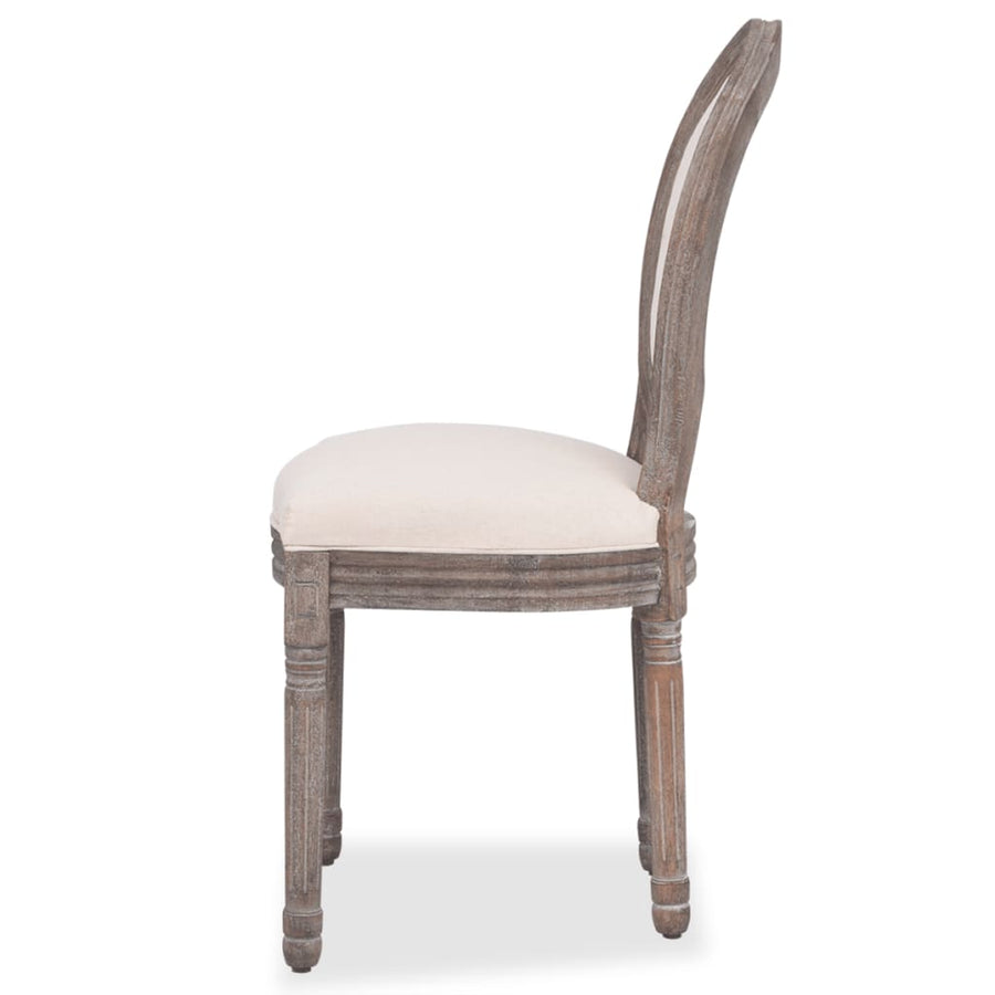 Eetkamerstoelen Stof Crème 6 Linnen