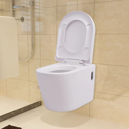 Hangend Toilet Met Verborgen Stortbak Keramiek Wit