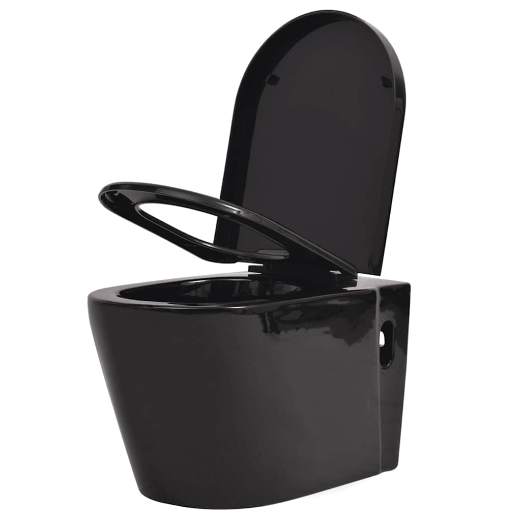 Hangend Toilet Met Verborgen Stortbak Keramiek Zwart