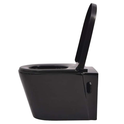 Hangend Toilet Met Verborgen Stortbak Keramiek Zwart