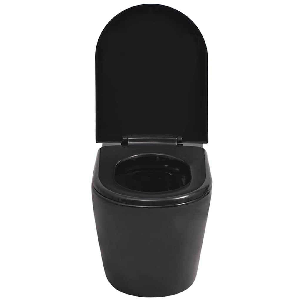 Hangend Toilet Met Verborgen Stortbak Keramiek Zwart