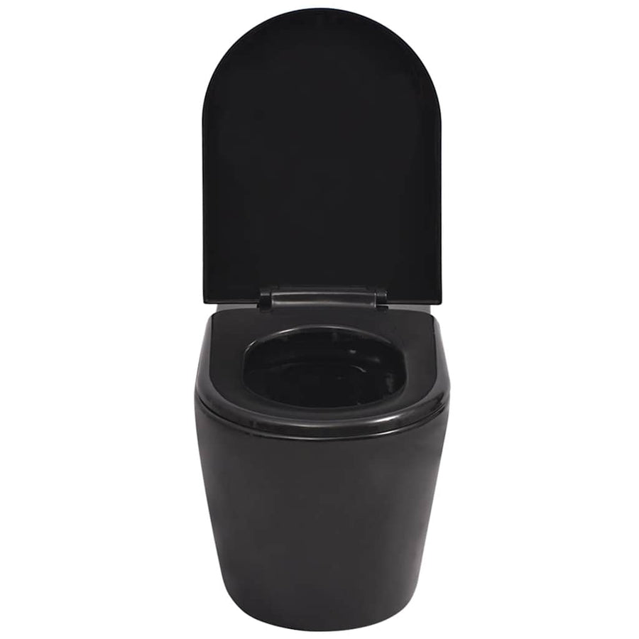 Hangend Toilet Met Verborgen Stortbak Keramiek Zwart