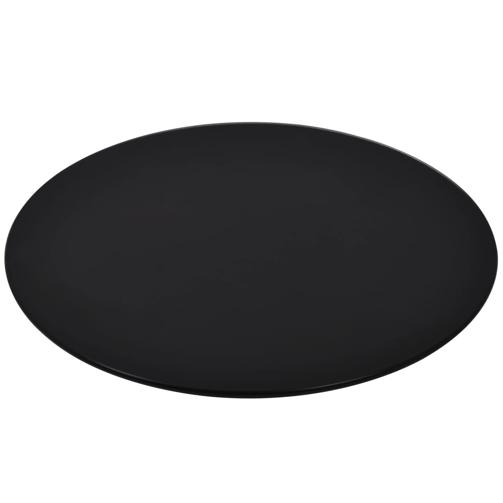 Tafelblad Van Gehard Glas 400 Mm Rond 1 Ø 40 cm Zwart