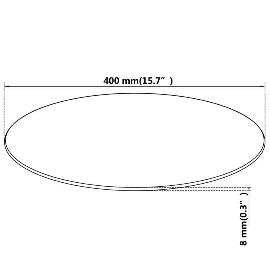 Tafelblad Van Gehard Glas 400 Mm Rond 1 Ø 40 cm Zwart