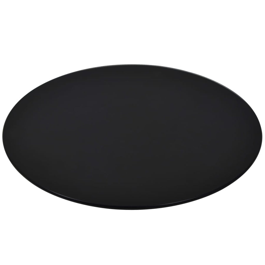 Tafelblad van gehard glas 500 mm rond Ø 50 cm Zwart