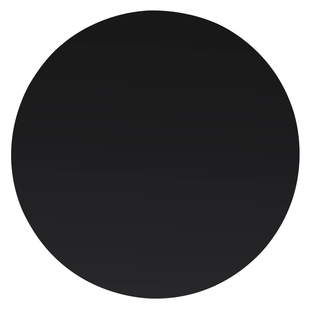 Tafelblad van gehard glas 600 mm rond Ø 60 cm Zwart