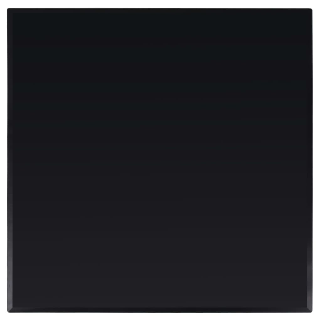 Tafelblad van gehard glas 700x700 mm vierkant 70 x 70 cm Zwart