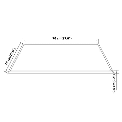 Tafelblad van gehard glas 700x700 mm vierkant 70 x 70 cm Zwart