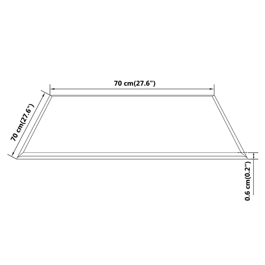 Tafelblad van gehard glas 700x700 mm vierkant 70 x 70 cm Zwart