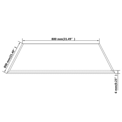 Tafelblad Van Gehard Glas 800X800 Mm Vierkant 80 x 80 cm Zwart