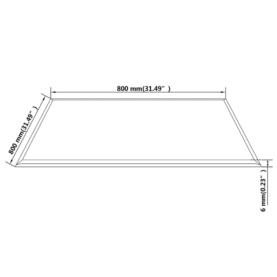 Tafelblad Van Gehard Glas 800X800 Mm Vierkant 80 x 80 cm Zwart