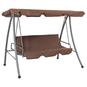 Schommelbank buiten met luifel koffiekleurig 192x118x167-175 cm