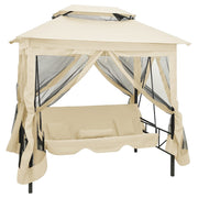 Schommelbank prieel 220x160x240 cm crèmewit