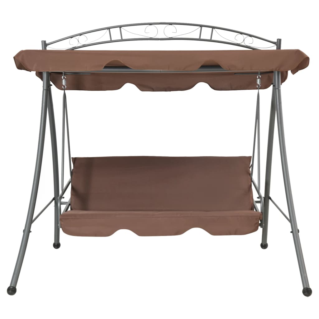 Schommelbank Voor Buiten Met Luifel Converteerbaar Koffiekleur Koffiebruin