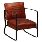 Loungestoel bruin echt leer
