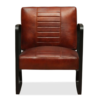Loungestoel Echt Leer Bruin
