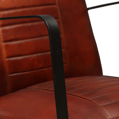 Loungestoel Echt Leer Bruin