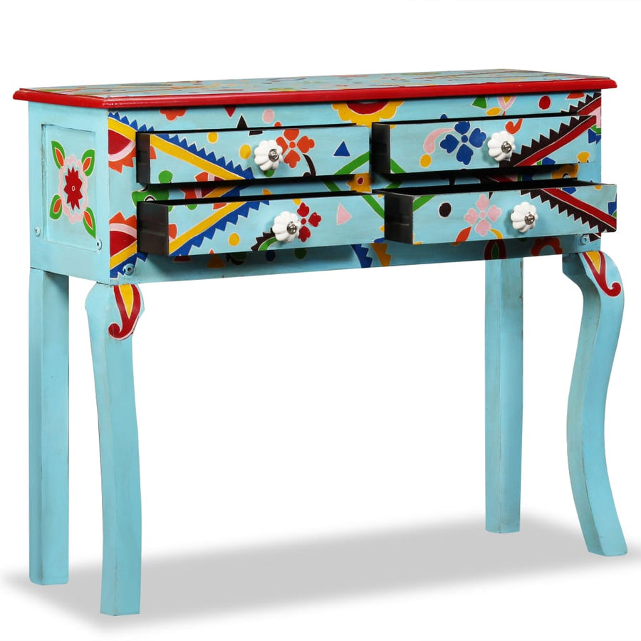 Wandtafel Handgeschilderd Massief Mangohout Blauw