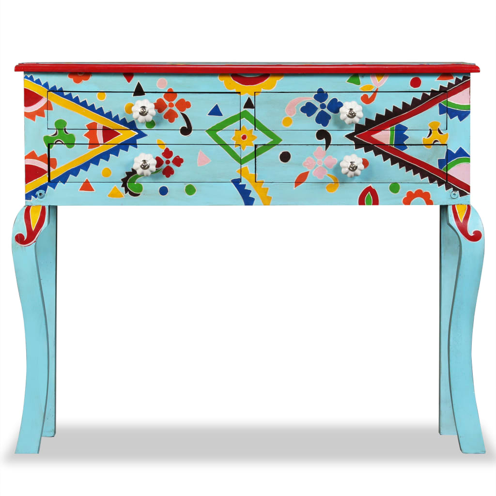 Wandtafel Handgeschilderd Massief Mangohout Blauw