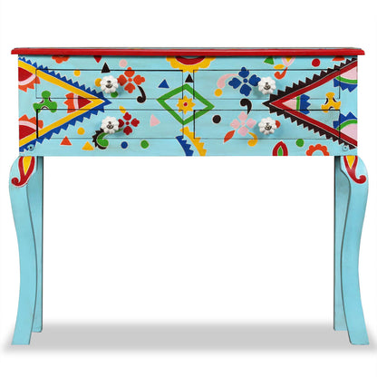 Wandtafel Handgeschilderd Massief Mangohout Blauw