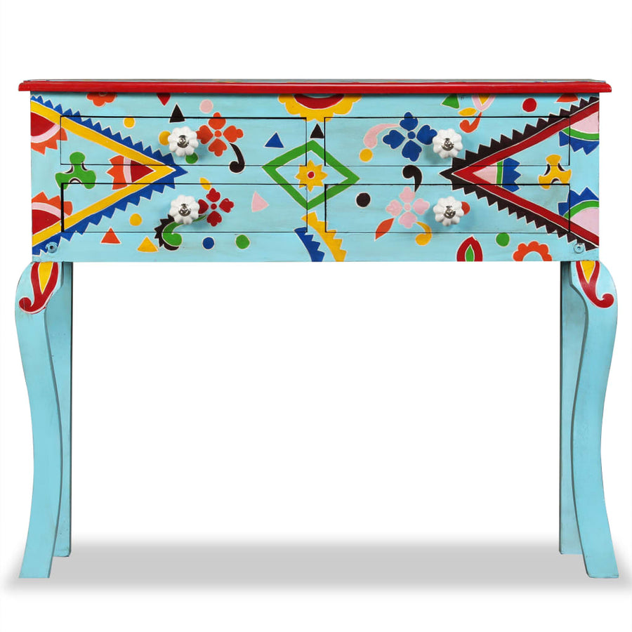 Wandtafel Handgeschilderd Massief Mangohout Blauw