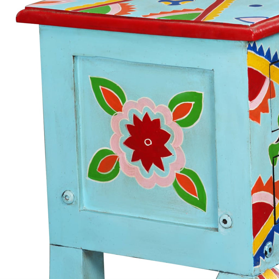 Wandtafel Handgeschilderd Massief Mangohout Blauw