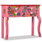 Wandtafel 90x30x76 cm massief mangohout handgeschilderd roze
