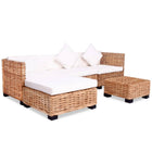 Loungeset 14-delig poly rattan bruin wit