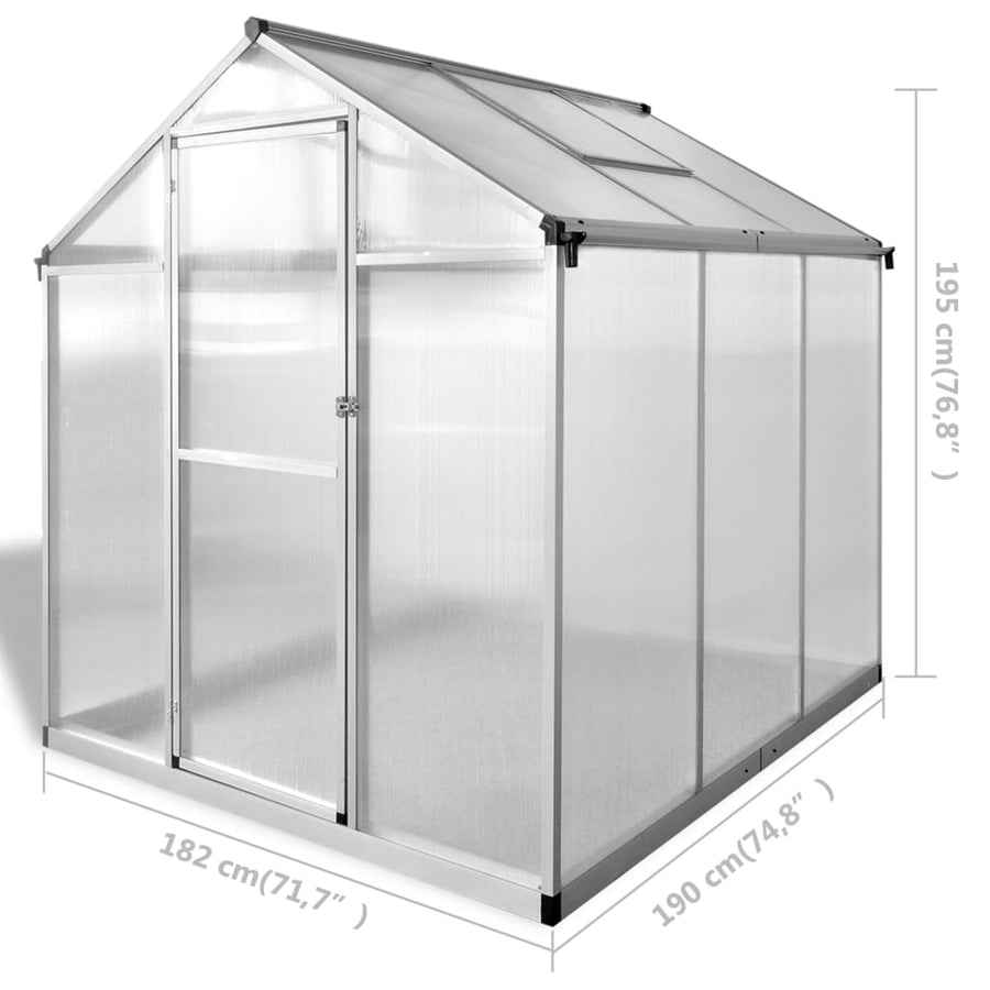 Tuinkas 3,46 M² Versterkt Aluminium 190 x 182 x 195 cm