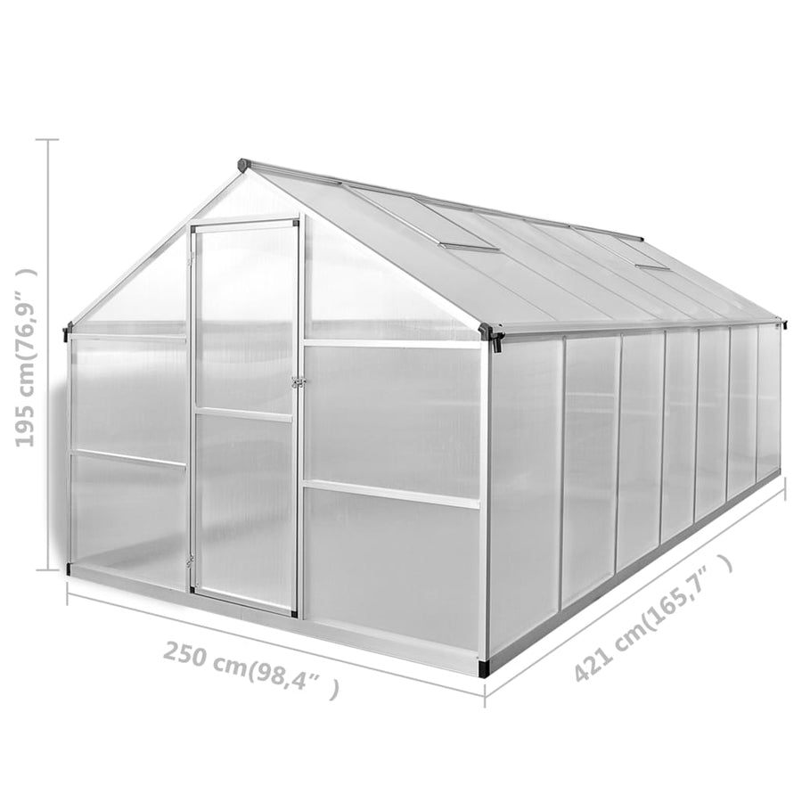 Tuinkas 10,53 M² Versterkt Aluminium 421 x 250 x 195 cm