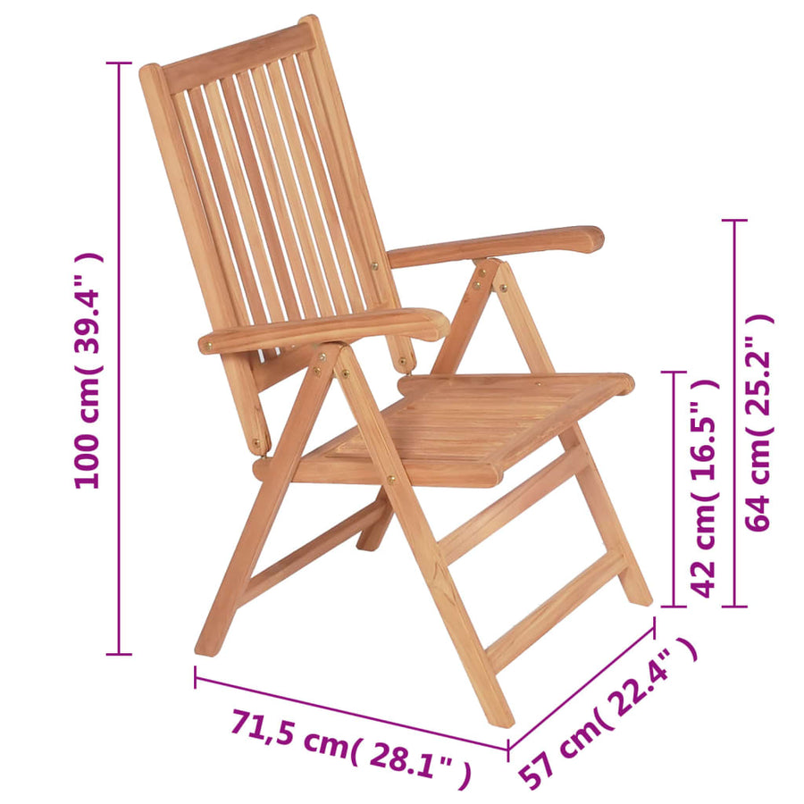 Tuinstoelen Verstelbaar Massief Teakhout 2