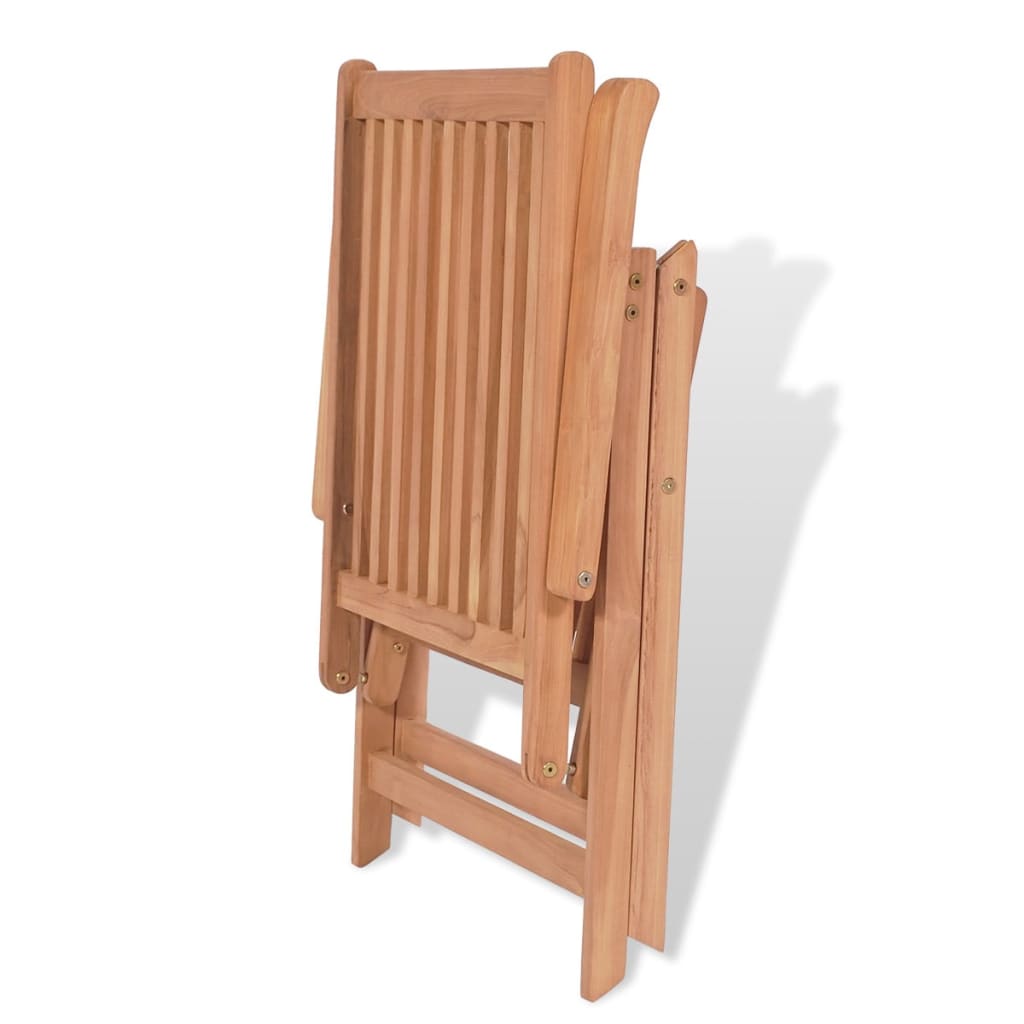7-delige Tuinset met klapstoelen massief teakhout