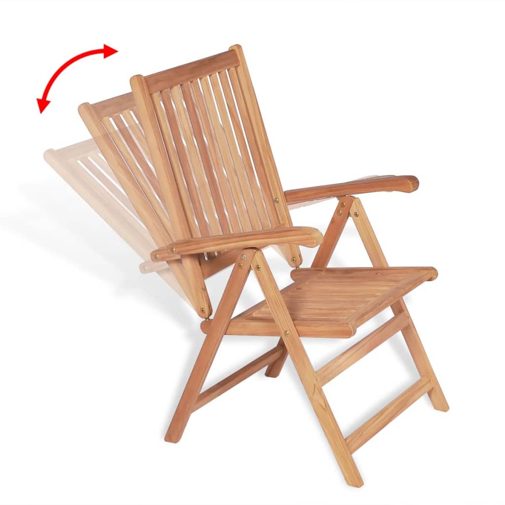 7-delige Tuinset met klapstoelen massief teakhout