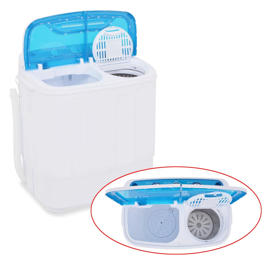 Mini wasmachine met dubbele trommel 5,6 kg