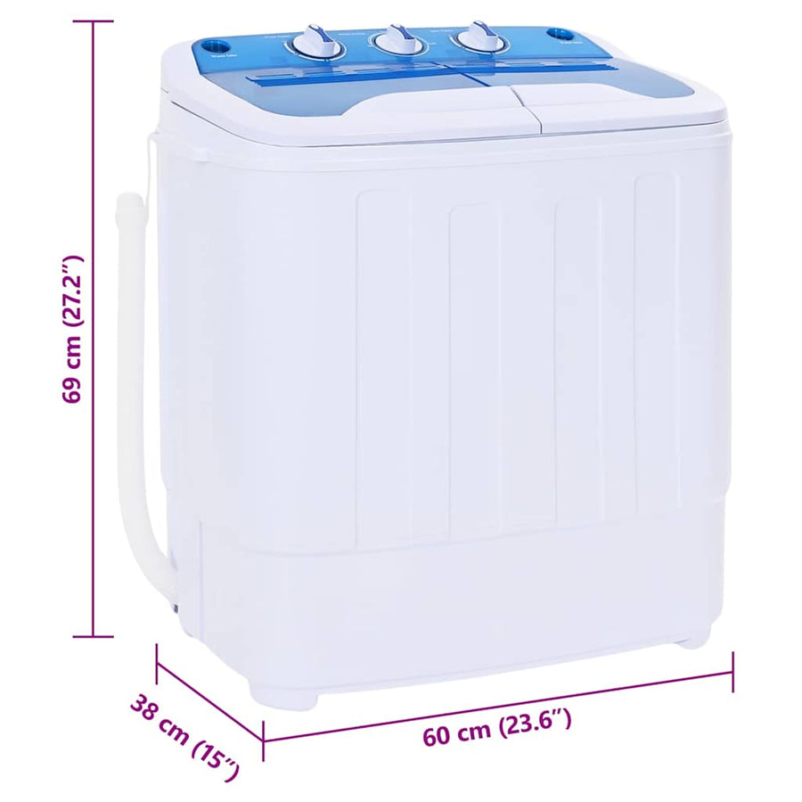 Mini wasmachine met dubbele trommel 5,6 kg