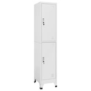 Lockerkast 2 vakken 38x45x180 cm grijs staal