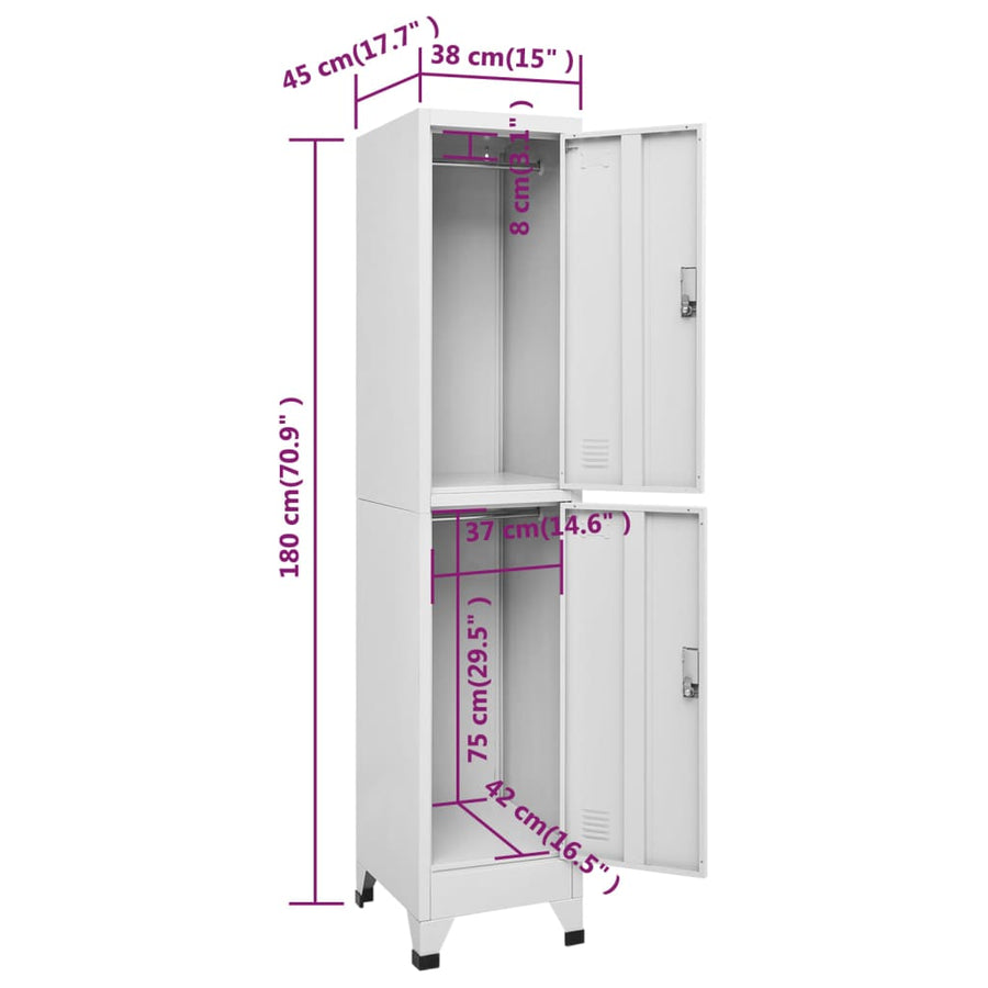 Lockerkast Met 2 Vakken 38X45X180 Cm
