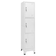 Lockerkast 3 vakken 38x45x180 cm grijs staal